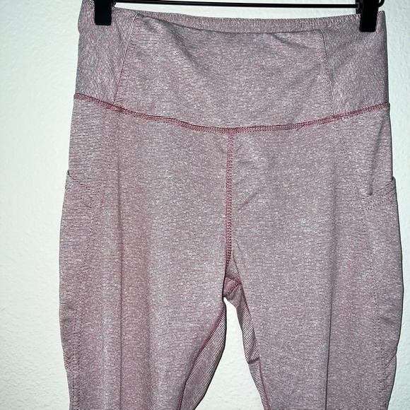 Dankin Red White Striped high Waisted Pocket Leggings size small - Picture 2 of 5